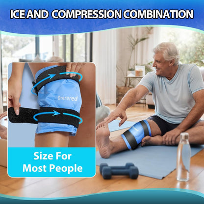 Reusable Cold Ice Packs for Injuries, 3-Piece Set Cold Gel Ice Wrap for Injury Recovery, Alleviate Joint and Muscle Pain (Knee Ice Wrap-Purple)
