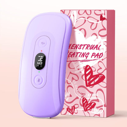 Portable Heating Pad: 2 Timer 6 Heat Levels 6 Vibration Modes Cordless Electric Heating Pad 3s Fast Heating Travel Heating Pad Gifts for Women Christmas Birthday Pink