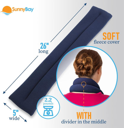 SunnyBay Lavender Microwave Heating Pad, 26" Long Microwavable Neck Wrap & Heat Pack for Moist Hot Therapy, Heated Neck Warmer for Neck, Shoulder & Back Pain Relief, Flaxseed Filling, 26x6, Purple