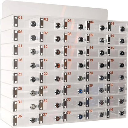 Acrylic Phone Charging Station with 40 Slots,Lockable Wall-Mounted for Employees,Office,School,Factory,Gym-Secure Mobile Device Storage Solution,