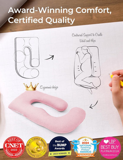 Momcozy Cooling Pregnancy Pillow - U Shaped Full Body Maternity Pillow