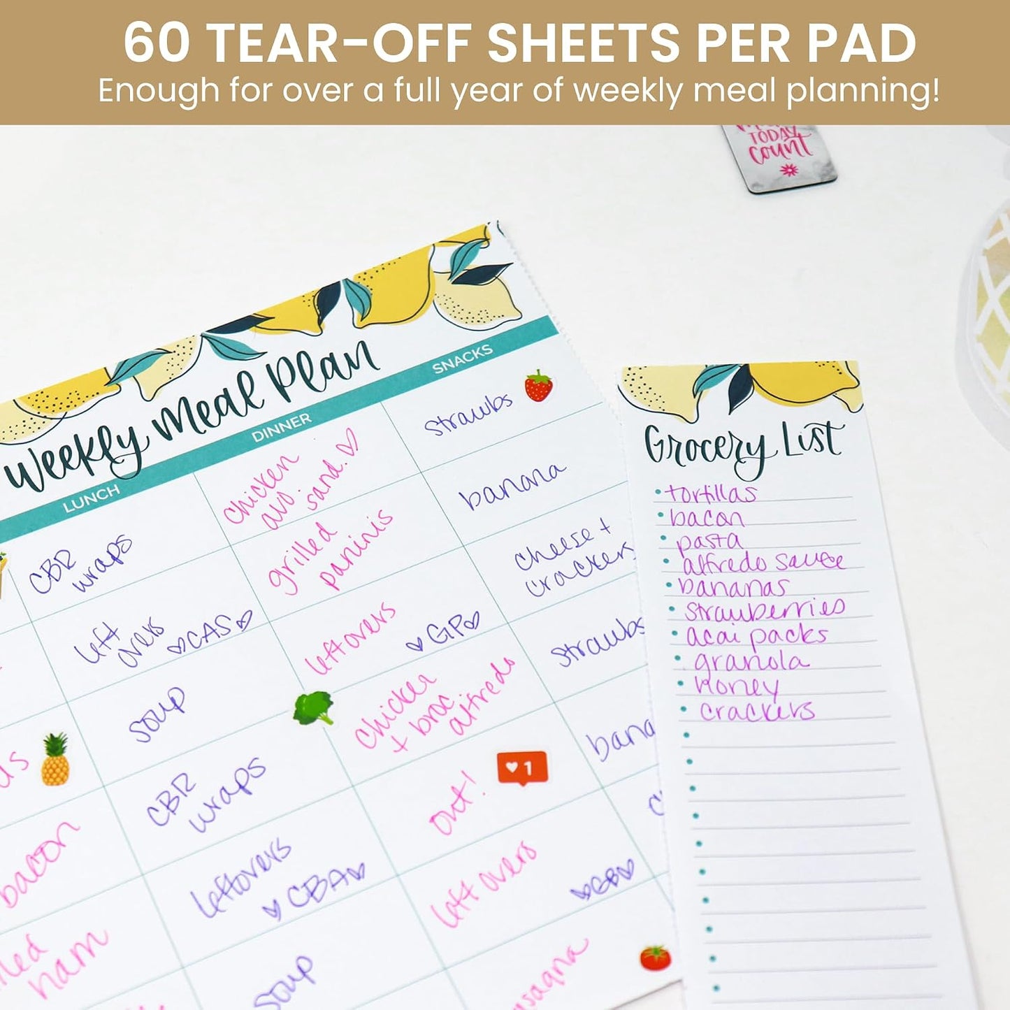 bloom daily planners Horizontal Weekly To Do List Notepad with 60 Undated Sheets - Weekly Desk Planner or Chore Pad with Priorities & Habit Tracker - 8.5” x 11” - Pastel