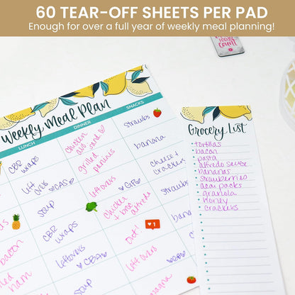 bloom daily planners Horizontal Weekly To Do List Notepad with 60 Undated Sheets - Weekly Desk Planner or Chore Pad with Priorities & Habit Tracker - 8.5” x 11” - Pastel