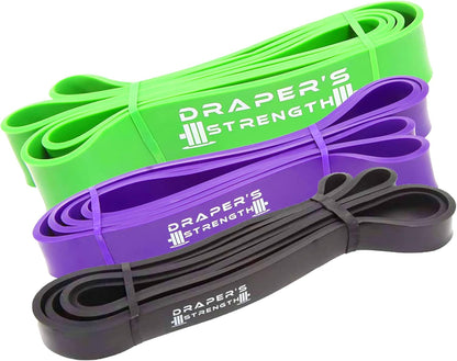 Draper's Strength Heavy Duty Resistance Stretch Loop Bands for Powerlifting Workout Exercise and Assisted Pull Ups