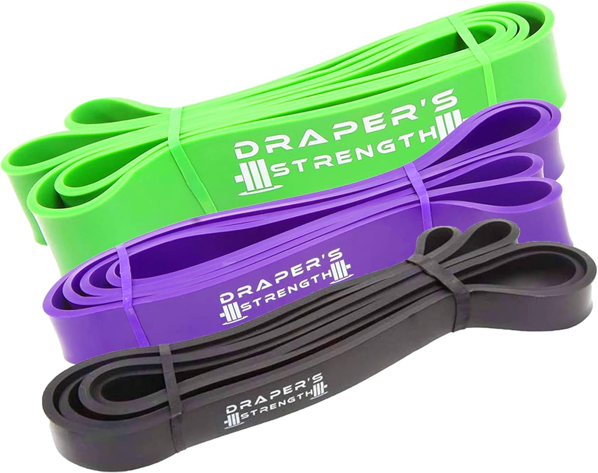 Draper's Strength Heavy Duty Resistance Stretch Loop Bands for Powerlifting Workout Exercise and Assisted Pull Ups