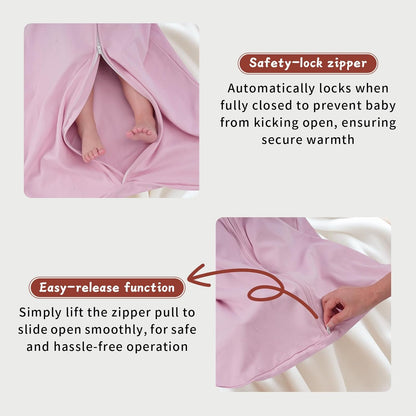 Baby Sleep Sack 0-6 Months,100% Cotton TOG 0.5 Wearable Blanket for Newborn and Infant, 3 Pack 2-Way Zipper Lightweight Sleeping Bags for Toddler