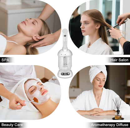 Facial Steamer, Nano Ionic Face Steamer for Facial Deep Cleaning Portable Ozone Steamer with Extendable 360° Rotating Arm, Humidifier for Home Salon Spa or Personal Care (Blue)