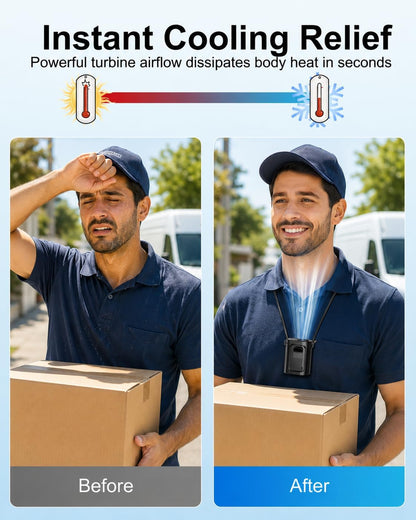 Portable Waist Fan, Ultra Lightweight Wearable Clip On Fan for Shirt, Mini Personal Neck Fan for Travel, Hands Free Belt Fan with Strong Airflow, Rechargeable Small Body Fan for Women & Men