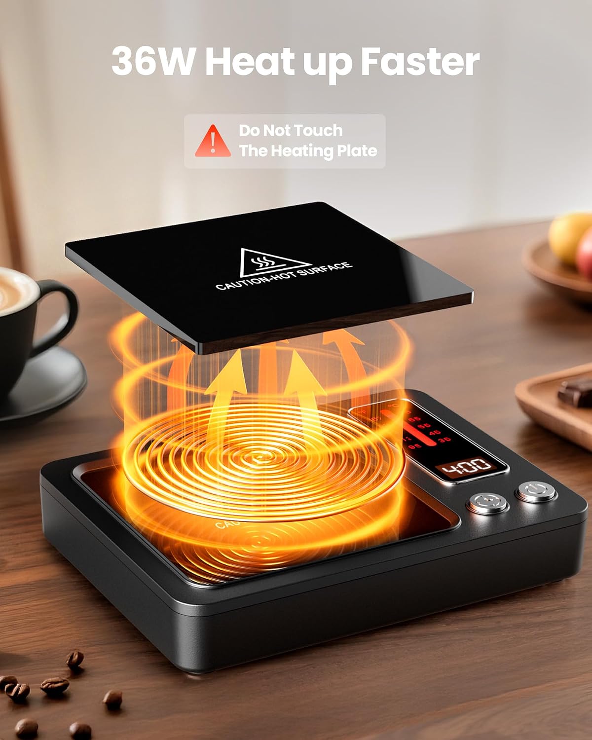 Gaiatop Coffee Mug Warmer, Smart Candle Warmer - Wood