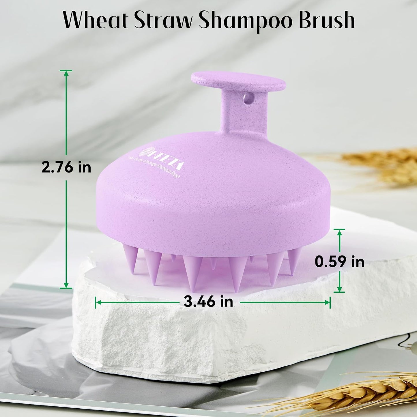 HEETA Scalp Scrubber Shampoo Brush, Scalp Massager Tool for Hair Growth, Soft Silicone Bristles for Dandruff Removal Wet Dry Use Women Men Kids Pet, Fit All Hair Types Care, Green