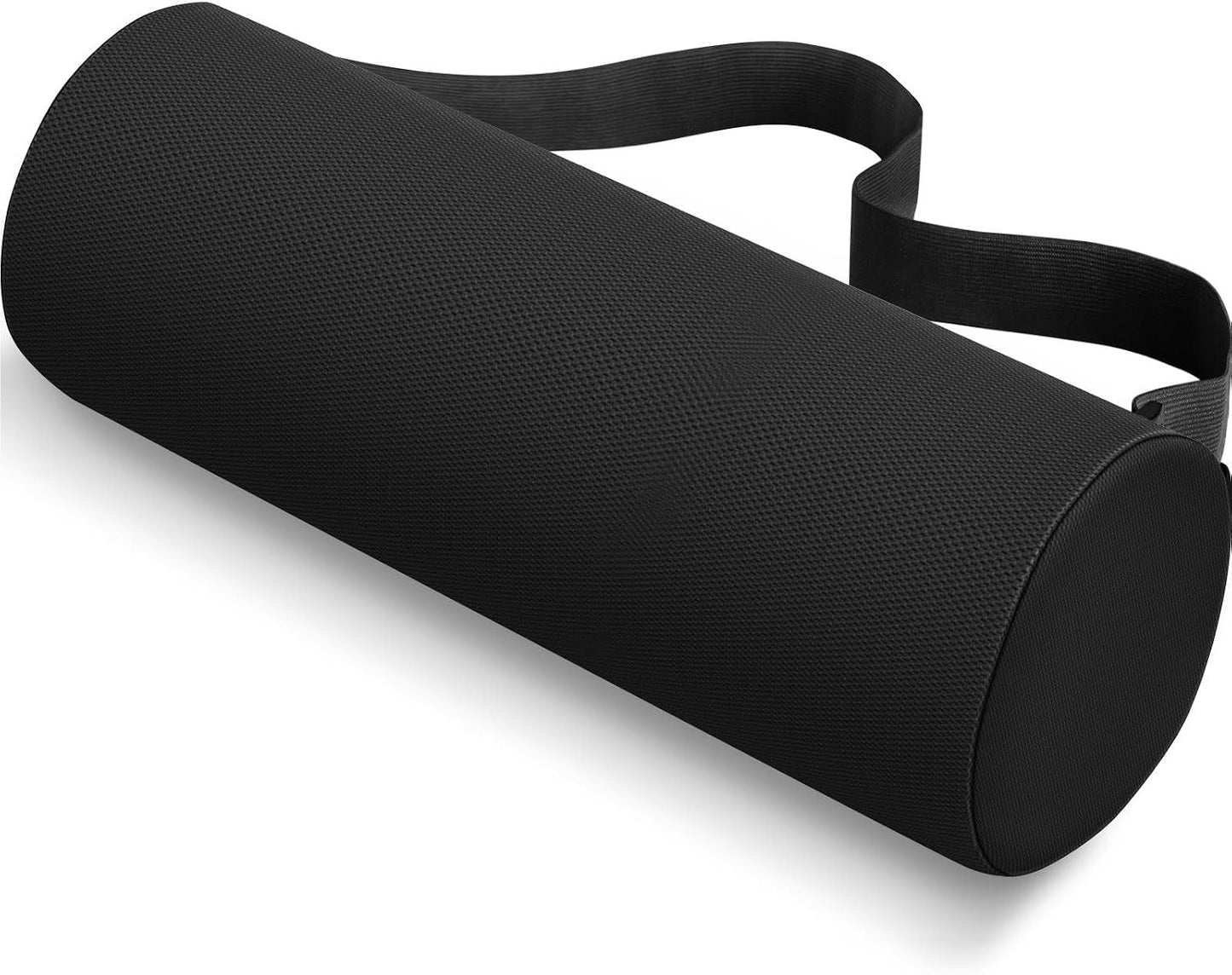 CushZone Lumbar Roll Support Pillow for Office Chair, Car, Gaming Chair, Memory Foam Back Cushion with Washable Cover for Relieving Back Pain & Improving Posture,Black