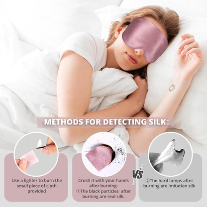 Sleep Mask, Silk Eye Mask for Sleeping with Adjustable Strap, Satin Blackout Sleeping Eye Mask for Men&Women, Comfortable Blindfold Eyeshade for Night Sleep(Black)