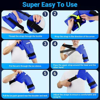 Comfytemp Shoulder Ice Pack Rotator Cuff Cold Therapy Wrap, FSA Eligible HSA, Gel Packs for Injuries Reusable Hot Cold Compress Shoulder Brace for Pain Relief, Men Women Recovery Item (Large/X-Large)