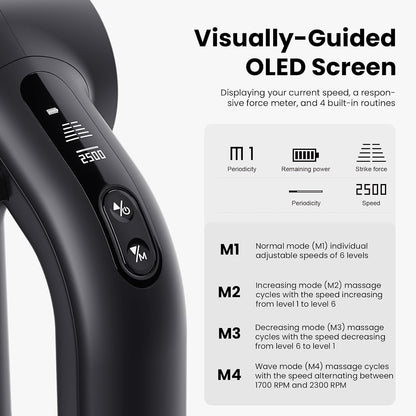 BOB AND BRAD D6 Pro Plus Massage Gun with Heat, Deep Tissue Percussion with 16mm Amplitude, Professional Muscle Massager Gun for Athletes, Quiet Electric Handheld Massager