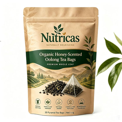 Nutricas Oolong Tea, Organic Oolong Tea Bags – 20 Bags (5g Each) – Cortisol & Calming Tea for Anxiety, Stress, Rich in Antioxidants (1pc)