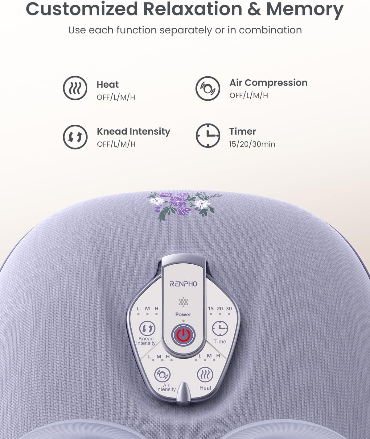 RENPHO Foot Massager Machine with Heat [2026 Upgraded], Birthday Gifts for Women Men Mom Dad, Shiatsu Foot Massager for Plantar Fasciitis, Cordless Control, Self Care Relaxation Gifts, Pink