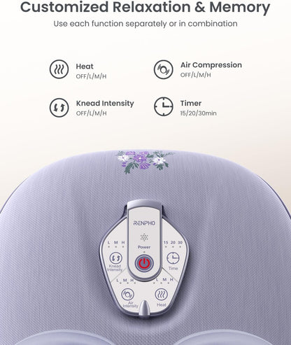 RENPHO Foot Massager Machine with Heat [2026 Upgraded], Birthday Gifts for Women Men Mom Dad, Shiatsu Foot Massager for Plantar Fasciitis, Cordless Control, Self Care Relaxation Gifts, Pink