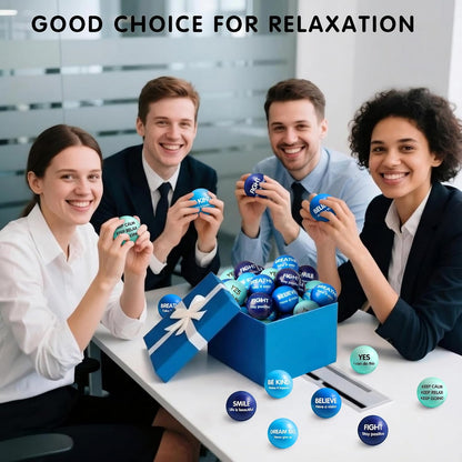 Liliful 100 Pcs Motivational Stress Balls Bulk Inspirational Squeeze Balls for Adults Anxiety Relief Fidget Toys Office Employee Gifts Classroom Rewards 2.2 Inch (Bright Colors)