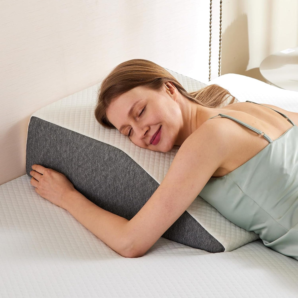 Sweetcrispy 7.5 Inch Wedge Pillow, Sleep Apnea Pillow, Neck Support