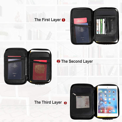 ENGPOW Small Fireproof Storage Organizer Case with Lock, 9”x 5.3”x 3.7”