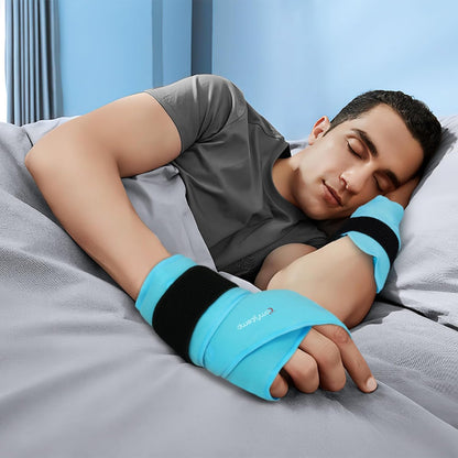Comfytemp Wrist Ice Pack Wrap Carpal Tunnel Relief Wrist Brace, 2 Packs, FSA Eligible HSA, Gel Ice Packs for Injuries Reusable Wrap for Hand Pain, Hot Cold Compress Hand Brace, Men Women Recovery Item