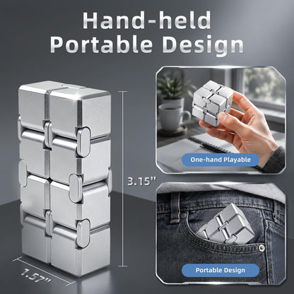 Infinity Cube Fidget Toy Stress Relieving Fidgeting Game for Kids and Adults,Cute Mini Unique Gadget for Anxiety Relief and Kill Time (Macaron Blue)