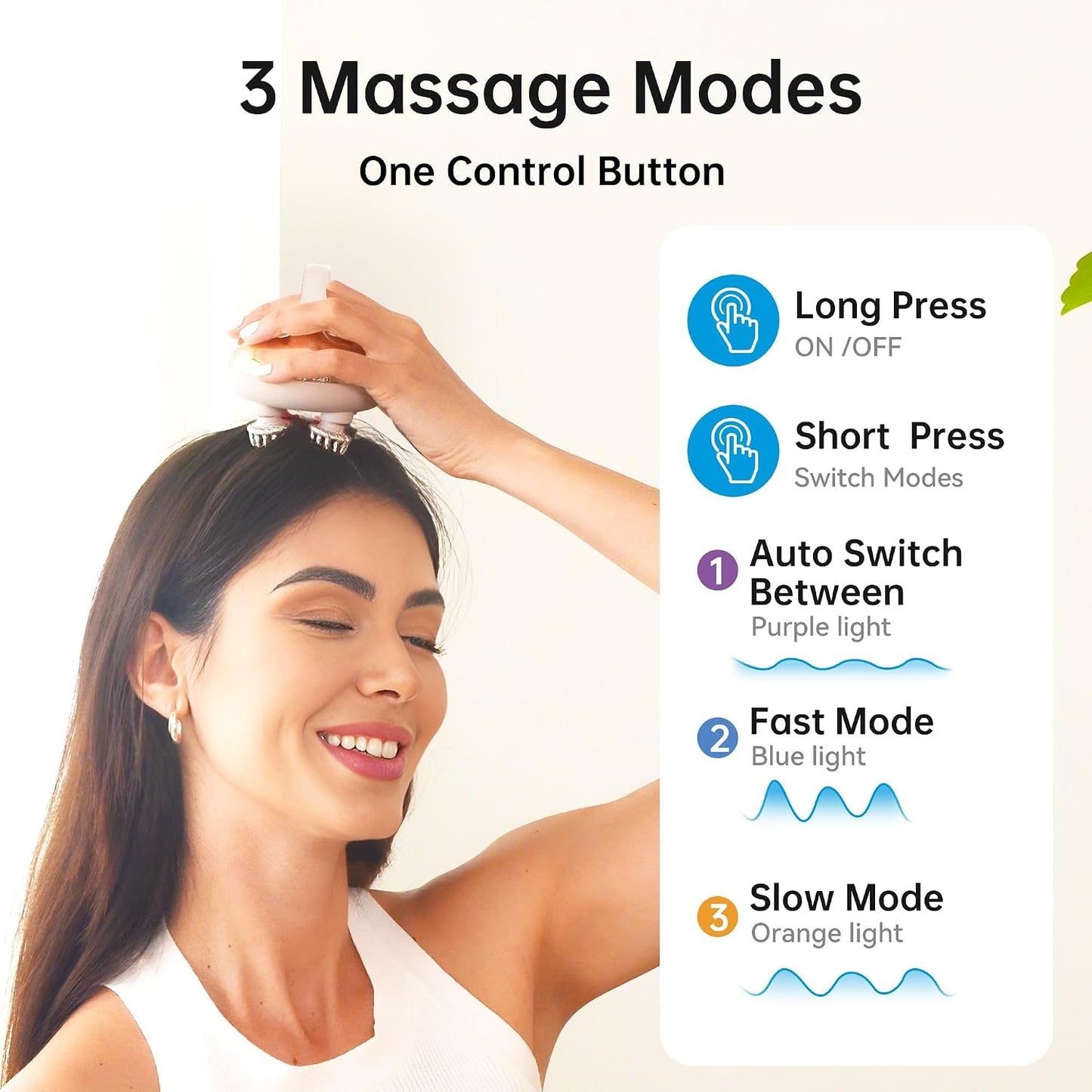 COMFIER Electric Scalp Massager, Waterproof Head Massager with Mutlti-Modes Vibration, Handheld Portable Head Scratcher for Hair Growth, Dog Cat Massager for Deep Clean and Stress Relax