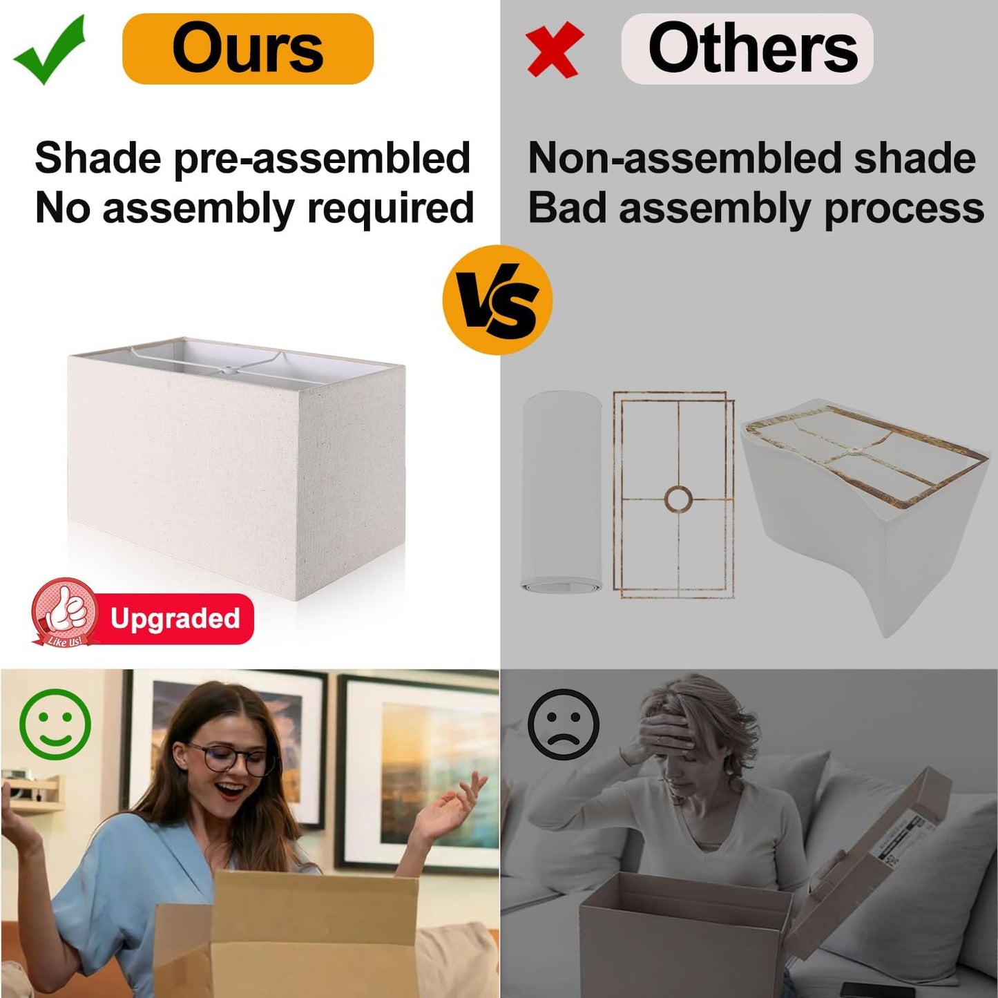 21" Touch Bedside lamps with 2 USB & AC Outlets, 3-Way Dimmable Bedside Table Lamps Set of 2 for Bedroom Living Room Office Reading, Gray Shade Lamps for Night Stands, 5000K LED Bulbs Included