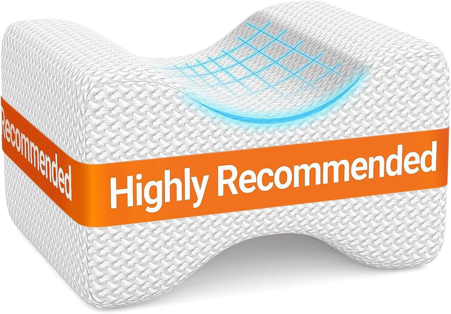 BlissTrends Memory Foam Knee Pillow, Knee Pillow for Side Sleepers, Leg Pillows for Sleeping Blood Circulation, Elevation Pillow for Spine Aligning, Sciatica, Back, Hip, Knee, Ankle Pain, Grey