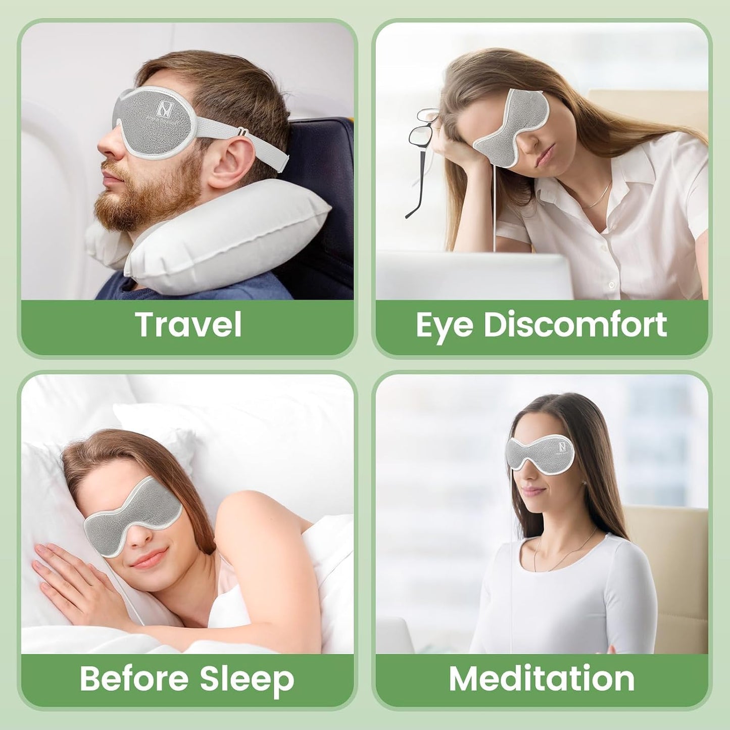 Aroma Season Vibrating Heated Eye Mask for Dry Eyes, 3000mAh Cordless Warm Eye Compress for Stye, Rechargeable Electric Eye Heating Pad for MGD, Included Hygienic Eyelid Sheets