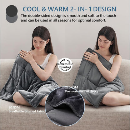 L'AGRATY Weighted Lap Pad 7lb: Small Weighted Blanket for Adults - Cooling Portable Travel Blanket for Relaxation Sleeping - Washable All-Season (29" x 24")