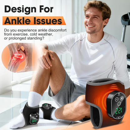 Foot Massager for Neuropathy Plantar Fasciitis Pain Relief, Foot Renew Ankle Massager, Ankle Heating Pad Heated Brace Wrap with 4 Heat Levels and 3 Vibration Modes for Women Men (Grey)