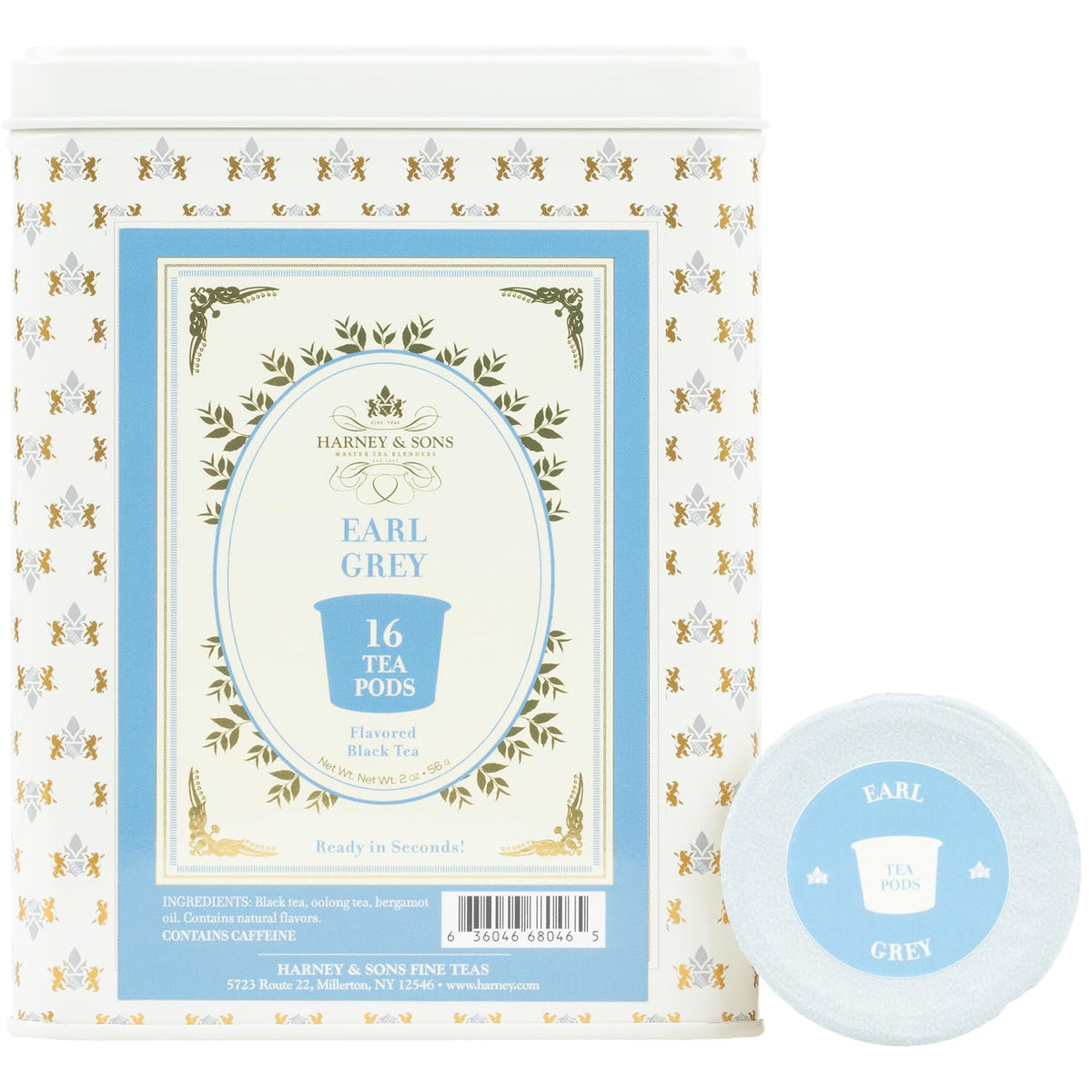 Harney & Sons Earl Grey Tea Pods, K-Cup Compatible, 16 Count