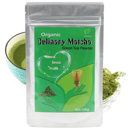 EFOOFAN Organic Ceremonial Matcha Powder, 1st Harvest Shade-Grown, 45g Tin