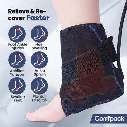 Comfpack Compression Ankle Ice Pack Wrap for Foot Pain Relief