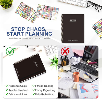 Planner 2026-2027, Weekly and Monthly Calendar Planner, JUL 2026 - JUN 2027 | Academic Year, Daily Agenda Book, A5(6.3'' x 8.5''), Sprial Bound, Inner Pocket, Office School Use