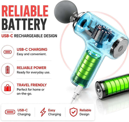 Massage Gun with Heat, Powerful Warming Massage, Home & Travel,Green