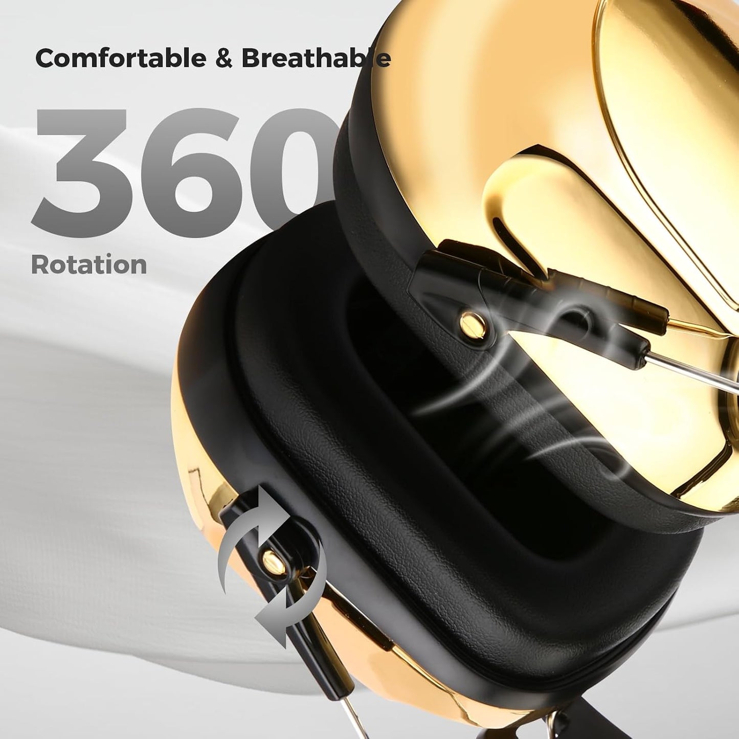 ProCase NRR 28dB Noise Reduction Ear Muffs, Foldable Adjustable Passive Noise Cancelling Headphones for Adults Kids Autism, Hearing Protection for Shooting, Construction, Mowing, Studying -Black - Colors B