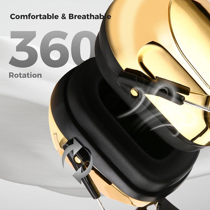 ProCase NRR 28dB Noise Reduction Ear Muffs, Foldable Adjustable Passive Noise Cancelling Headphones for Adults Kids Autism, Hearing Protection for Shooting, Construction, Mowing, Studying -Black - Colors B