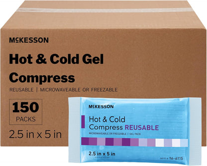 McKesson Cold and Hot Compress Reusable [24 Pack] Gel Ice Hot Packs for Injuries, 6.75 in x 10.5 in