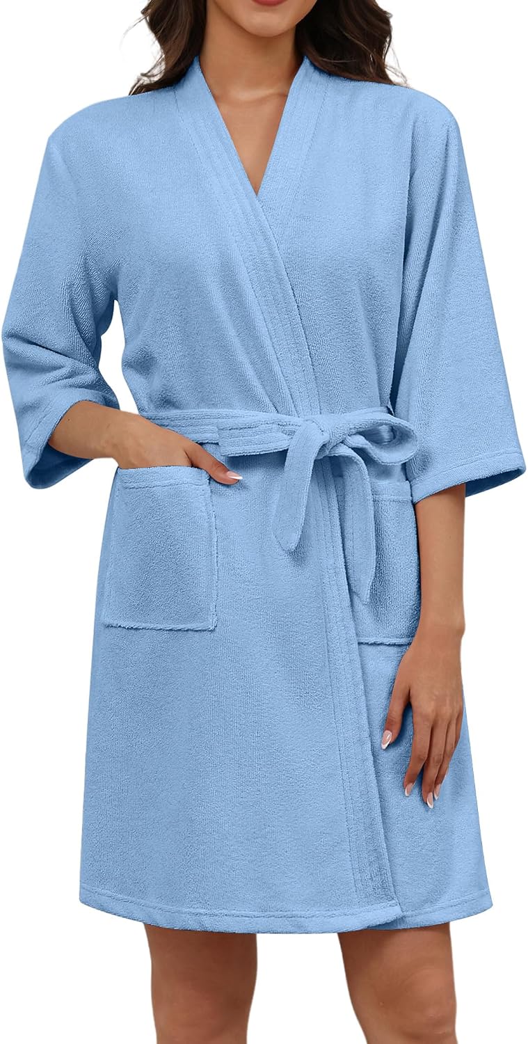 Ekouaer Towel Robe for Women Terry Cloth Robes for Women Absorbent Bathrobe