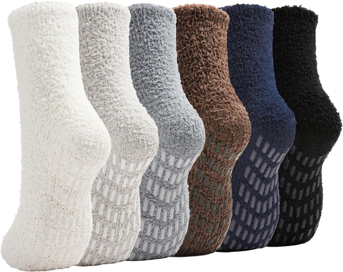 Slipper Socks for Women Men Grip Hospital Socks with Grips Fuzzy Non Slip Warm Womens Gifts