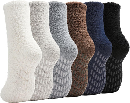 Slipper Socks for Women Men Grip Hospital Socks with Grips Fuzzy Non Slip Warm Womens Gifts