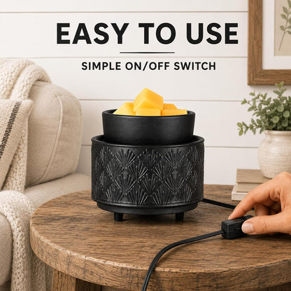 mocosa Ceramic Wax Melt Warmer, 3-in-1 Electric Wax Warmer for Scented Wax Melts, Flameless Candle Wax Burner for Home Fragrance, Bedroom Bathroom Office Decor, Gifts for Women Mom(Beige-Granular)