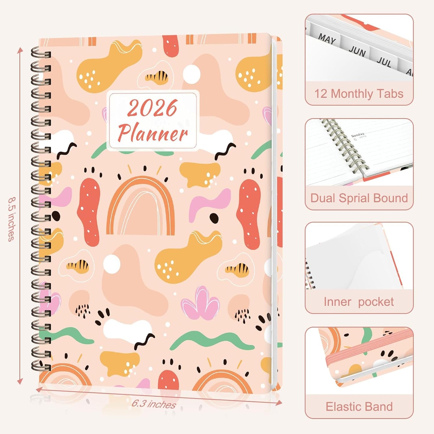 Weekly To Do List Notepad, 52 Sheets, Undated Weekly Planner, Letter Size | 8.5"x11", 100GSM, Thick Paper, Twin-Wire Spiral Bound, Tear Off Desk Pad, For Women & Man, Home School & Office Work