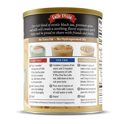 Caffe D'Vita Spiced Chai Tea Latte 1 lb. can (16 oz.)