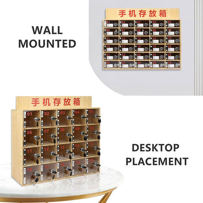 Wooden Phone Charging Stat for Classroom Wall Mounted nizer with 25 Slots Portable le Phone Holder Ideal for School Use and Office Sto.