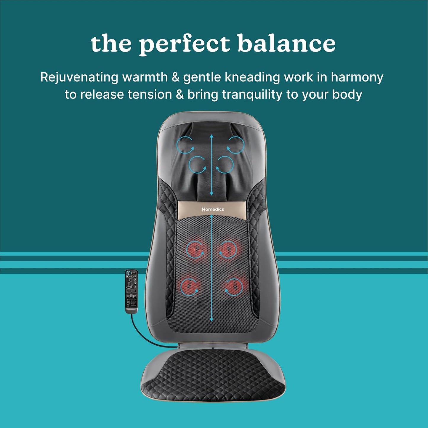 Homedics Back Massager with Heat, Shiatsu Neck and Back Massage Cushion