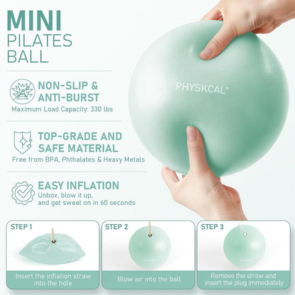 PhysKcal Pilates Kit, 15-Inch Pilates Ring with 1x Pilates Ball & 5X Bands | Aesthetic Home Pilates Equipment Set, Essential Kit for Beginners in Minimalist Style. Comes in Premium Packaging