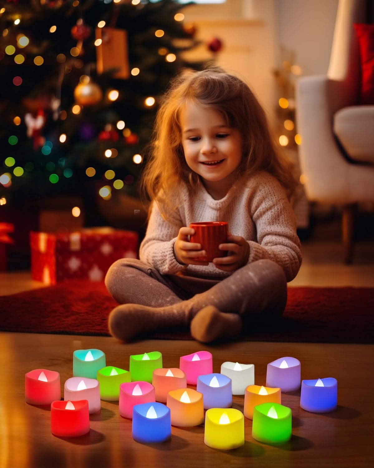Homemory 24-Pack Flameless LED Tea Lights Candles Battery Operated, 200+Hour Fake Electric Candles TeaLights for Votive, Aniversary, Wedding Centerpiece Table Decor, Funeral, Halloween, Christmas